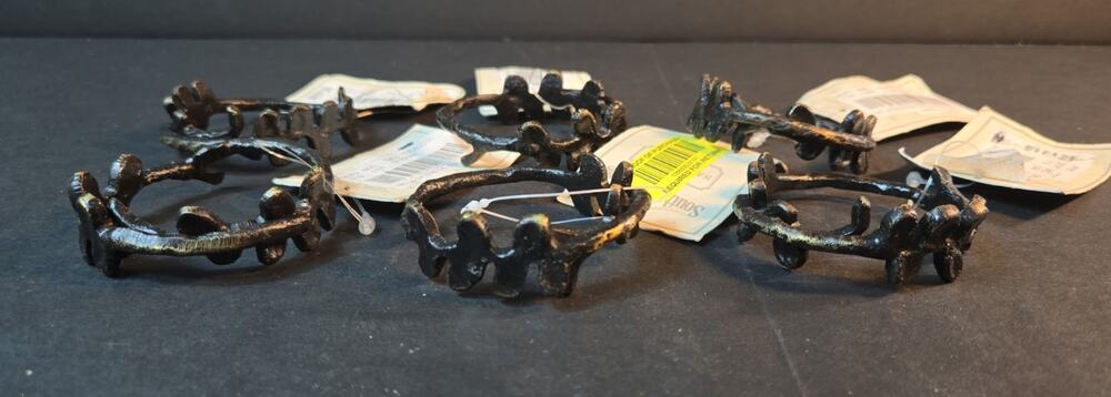 Vintage Southern Living 2" Bronze Napkin Rings - Set of 6